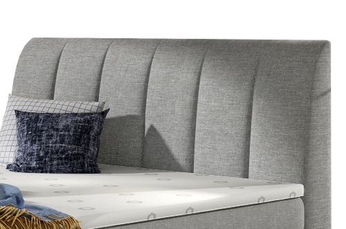 Lit continental matelassé tissu gris clair Florencia - Photo n°3; ?>