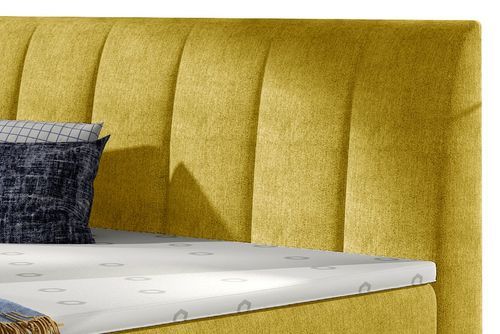 Lit continental matelassé tissu jaune Florencia - Photo n°3; ?>