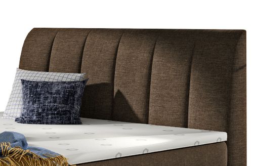 Lit continental matelassé tissu marron Florencia - Photo n°3; ?>