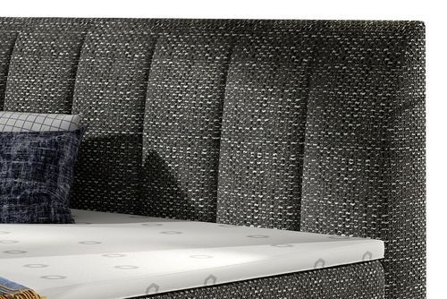 Lit continental matelassé tissu noir chiné Florencia - Photo n°3; ?>