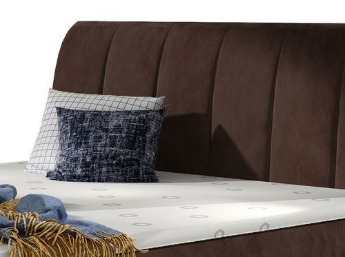 Lit Continental Matelassé Velours Marron Florencia 27 Lit continental matelassé velours marron Florencia - Photo n°3; ?>