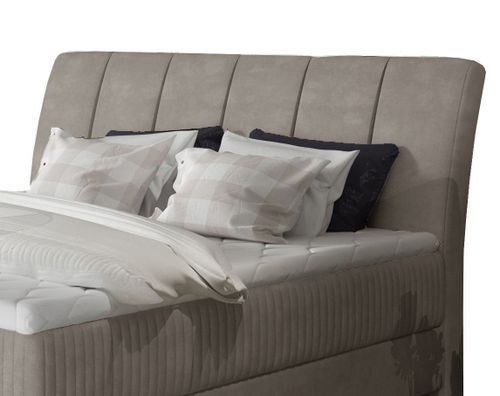 Lit Continental Moderne Avec Matelas Velours Beige Brato 20 Lit continental moderne avec matelas velours beige Brato - Photo n°3; ?>