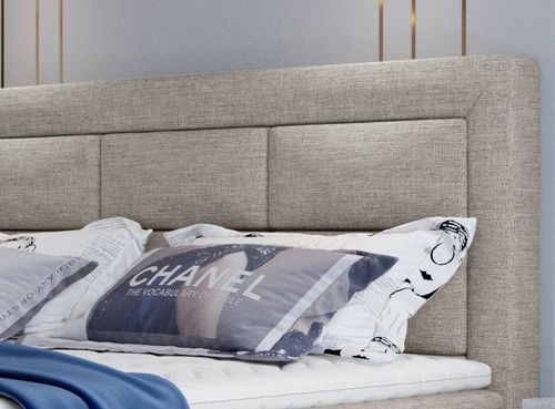 Lit Continental Tissu Beige Clair Balore 26 Lit continental tissu beige clair Balore - Photo n°2; ?>