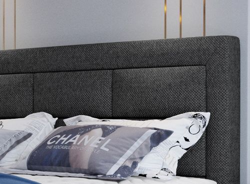 Lit continental tissu gris foncé chiné Balore - Photo n°2; ?>