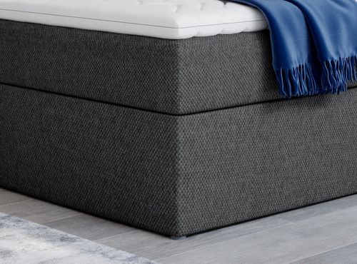 Lit continental tissu gris foncé chiné Balore - Photo n°3; ?>