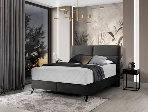 Lit Continental Tissu Gris Foncé Tiempo Avec Matelas 30 Cm En Latex Et Pied Métal Noir 14 Lit continental tissu gris foncé Tiempo avec matelas 30 cm en latex et pied métal noir - Photo n°2; ?>