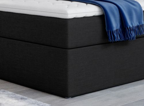 Lit continental tissu noir Balore - Photo n°3; ?>