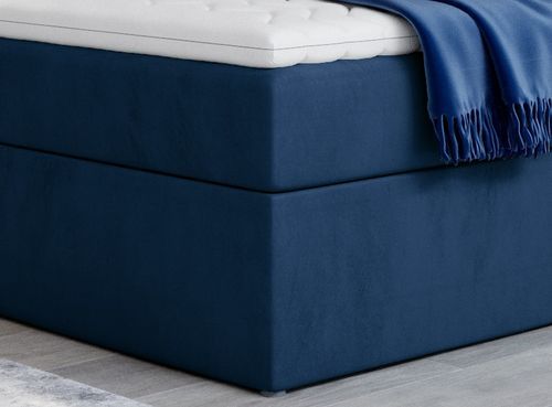 Lit Continental Velours Bleu Foncé Balore 27 Lit continental velours bleu foncé Balore - Photo n°3; ?>