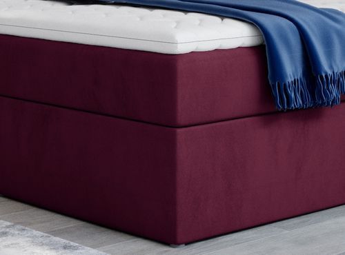 Lit continental velours prune Balore - Photo n°3; ?>