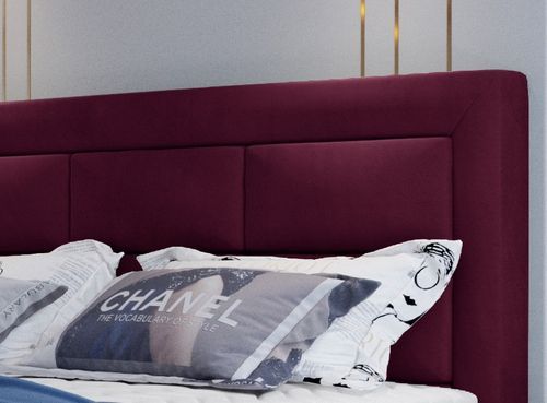 Lit Continental Velours Prune Balore 26 Lit continental velours prune Balore - Photo n°2; ?>