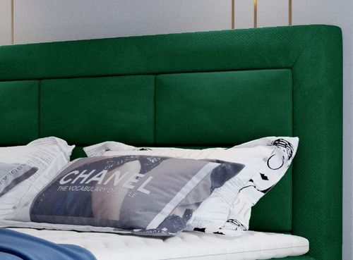 Lit continental velours vert Balore - Photo n°2; ?>