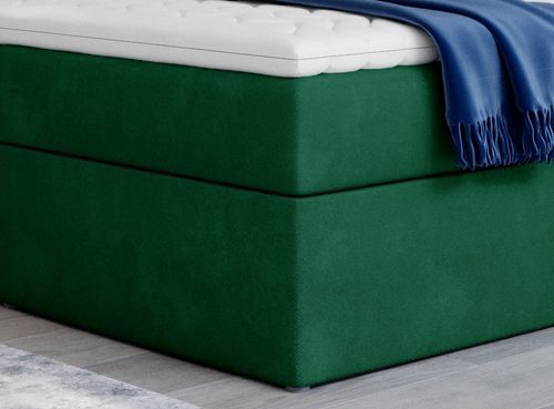 Lit continental velours vert Balore - Photo n°3; ?>