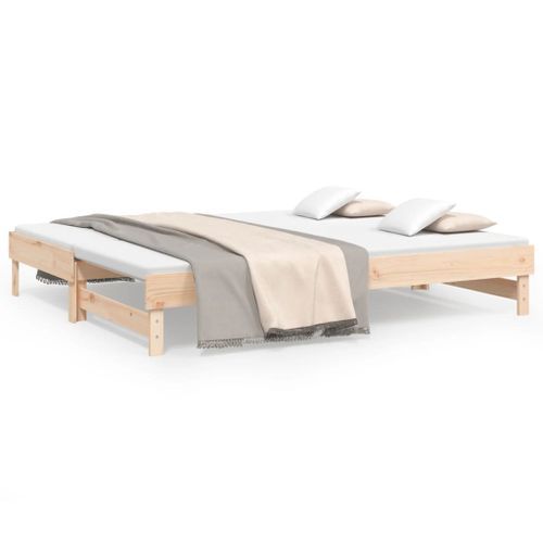 Lit coulissant sans matelas 2x(80x200) cm Bois de pin massif - Photo n°2; ?>