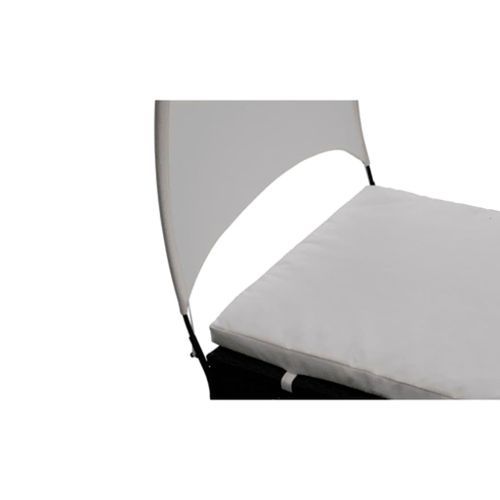 Lit de jardin en résine tressée noir avec parasol - Photo n°3; ?>