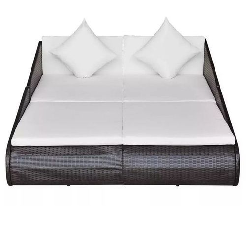 Lit De Jardin Résine Tressée Marron Et Polyester Blanc Imia 2 8 Lit de jardin résine tressée marron et polyester blanc Imia 2 - Photo n°2; ?>