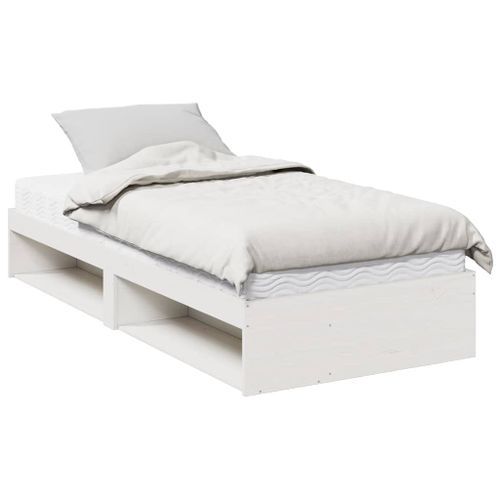 Lit de jour avec matelas blanc 80x200 cm bois de pin massif - Photo n°2; ?>