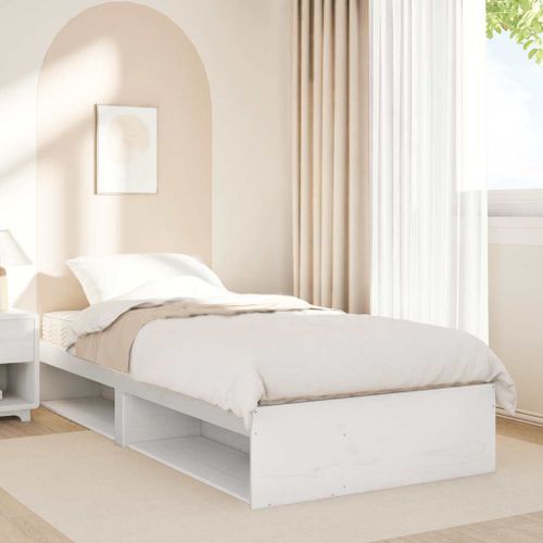 Lit de jour avec matelas blanc 80x200 cm bois de pin massif - Photo n°3; ?>