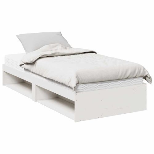 Lit de jour avec matelas blanc 90x200 cm bois de pin massif - Photo n°2; ?>