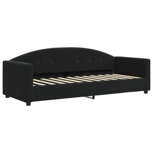 Lit de jour avec matelas noir 80x200 cm velours - Photo n°3; ?>