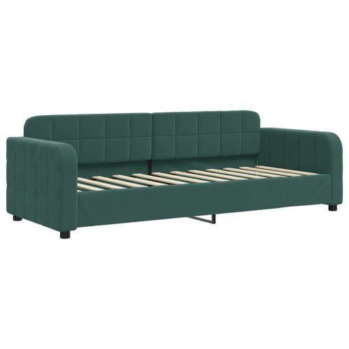 Lit de jour avec matelas vert foncé 80x200 cm velours - Photo n°3; ?>