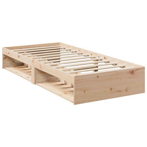 Lit de jour sans matelas 75x190 cm bois de pin massif - Photo n°3; ?>