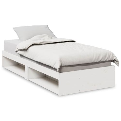 Lit de jour sans matelas blanc 80x200 cm bois de pin massif - Photo n°2; ?>