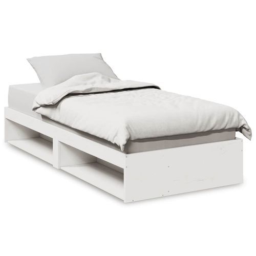 Lit de jour sans matelas blanc 90x200 cm bois de pin massif - Photo n°2; ?>