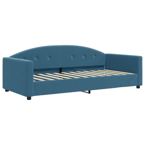 Lit de repos bleu 90x200 cm velours - Photo n°2; ?>