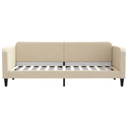 Lit de repos crème 80x200 cm tissu - Photo n°3; ?>