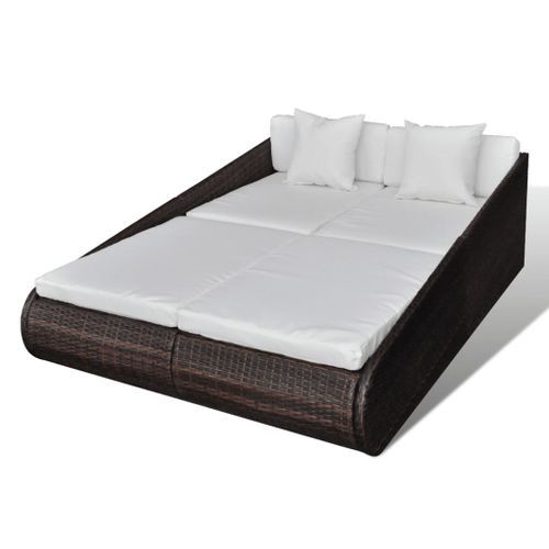 Lit de repos d'extérieur Résine tressée Marron - Photo n°2; ?>