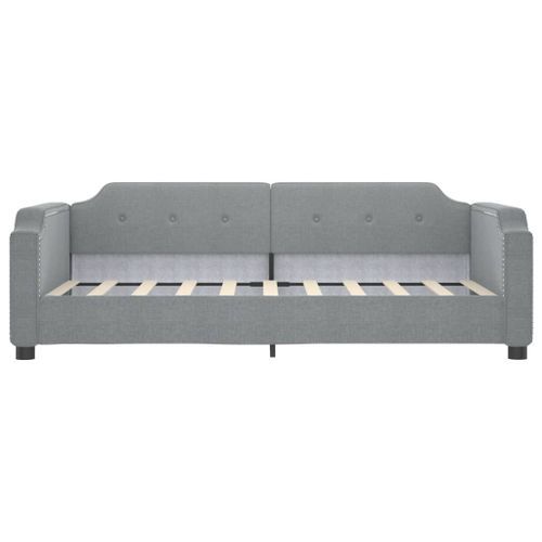 Lit de repos gris clair 80x200 cm tissu - Photo n°3; ?>