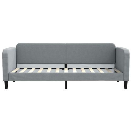 Lit de repos gris clair 80x200 cm tissu - Photo n°3; ?>