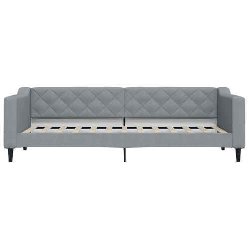 Lit de repos gris clair 80x200 cm tissu - Photo n°3; ?>