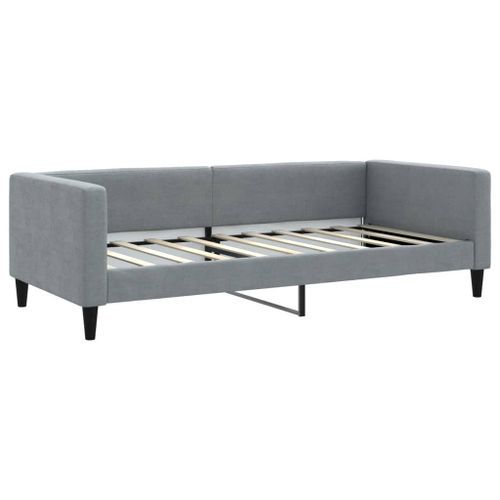 Lit de repos gris clair 90x190 cm tissu - Photo n°2; ?>