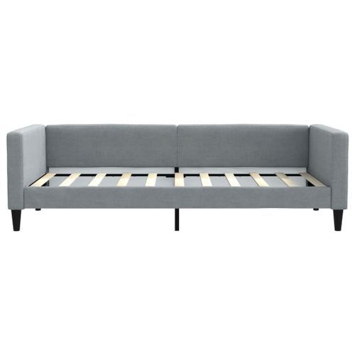 Lit de repos gris clair 90x190 cm tissu - Photo n°3; ?>