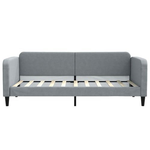 Lit de repos gris clair 90x190 cm tissu - Photo n°3; ?>