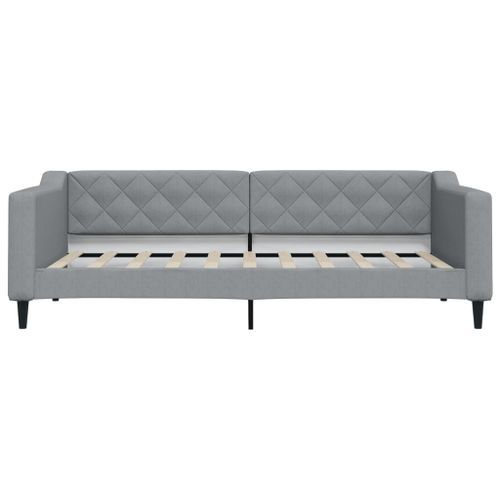 Lit de repos gris clair 90x190 cm tissu - Photo n°3; ?>