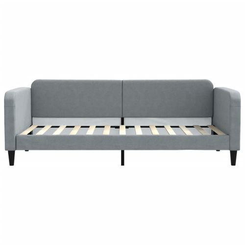 Lit de repos gris clair 90x200 cm Tissu - Photo n°3; ?>