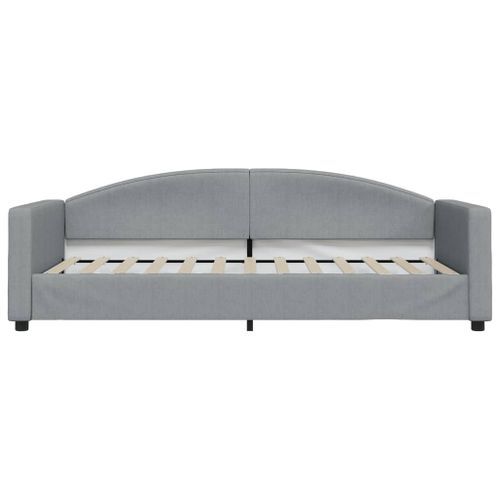 Lit de repos gris clair 90x200 cm Tissu - Photo n°3; ?>