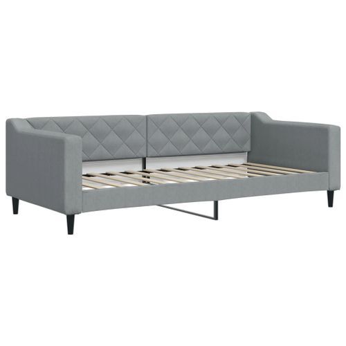 Lit de repos gris clair 90x200 cm Tissu - Photo n°2; ?>