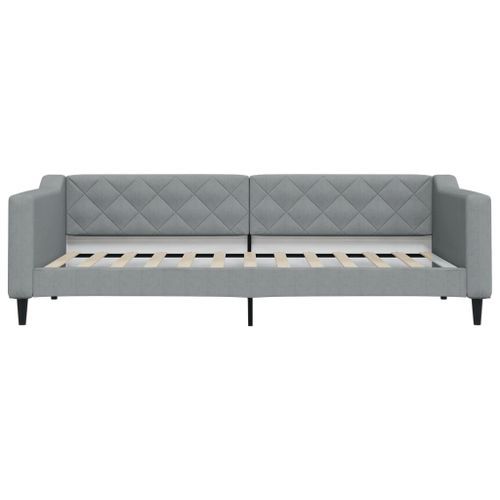 Lit de repos gris clair 90x200 cm Tissu - Photo n°3; ?>