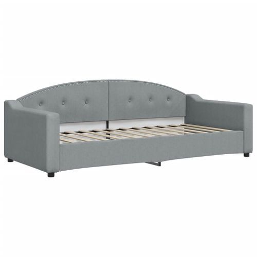 Lit de repos gris clair 90x200 cm Tissu - Photo n°2; ?>