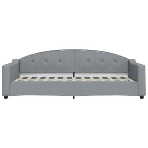 Lit de repos gris clair 90x200 cm Tissu - Photo n°3; ?>