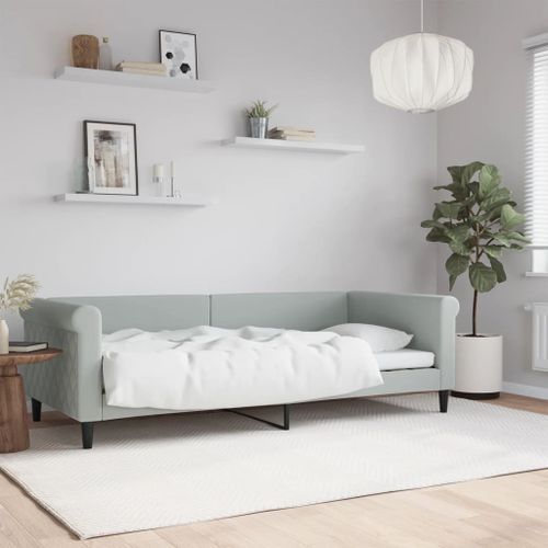 Lit de repos gris clair 90x200 cm velours - Photo n°2; ?>