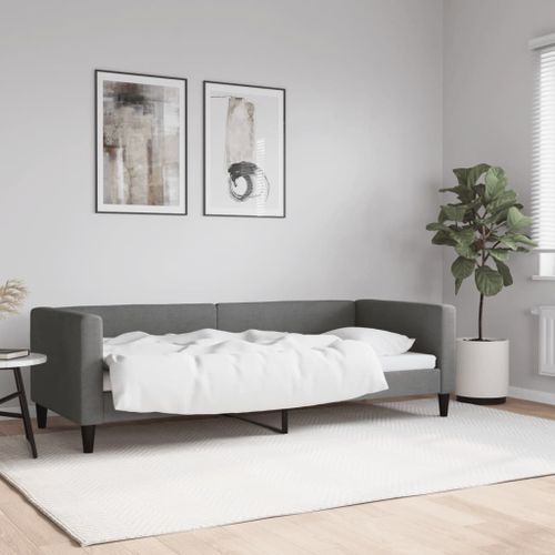 Lit de repos gris foncé 80x200 cm tissu - Photo n°2; ?>