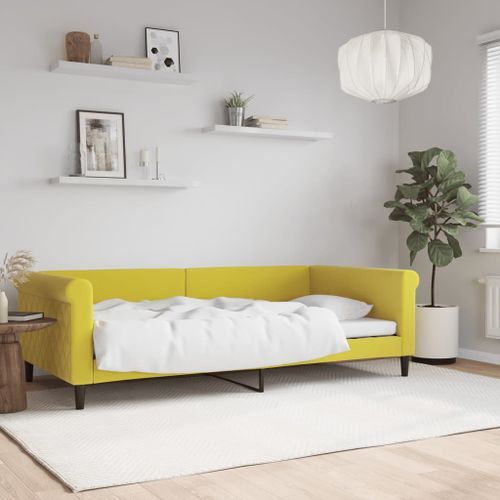 Lit de repos jaune 100x200 cm velours - Photo n°2; ?>