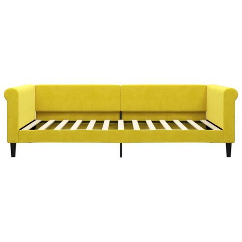 Lit de repos jaune 100x200 cm velours - Photo n°3; ?>