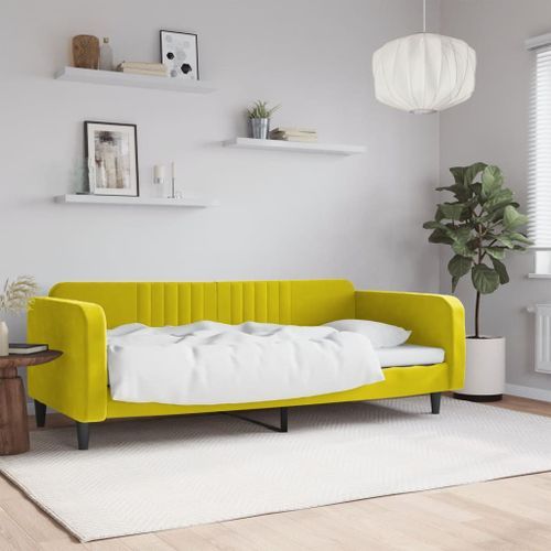 Lit de repos jaune 100x200 cm velours - Photo n°2; ?>