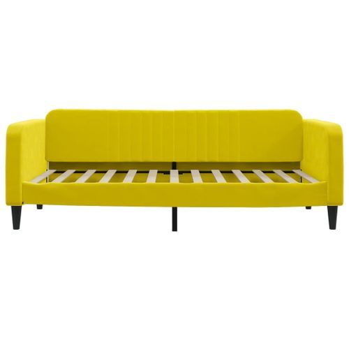 Lit de repos jaune 100x200 cm velours - Photo n°3; ?>