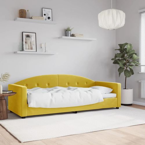 Lit de repos jaune 80x200 cm velours - Photo n°2; ?>